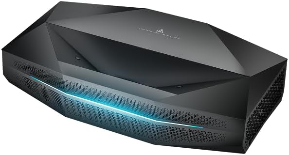 AWOL Aetherion Pro 4K Projector, 2600 ISO Lumens Short Throw Projector, Google TV, PixelLock™ Clarity, 6000:1 Native Contrast UST Projector, Anti–RBE, 4K 200" Display, Dolby Vision, Movie Projector