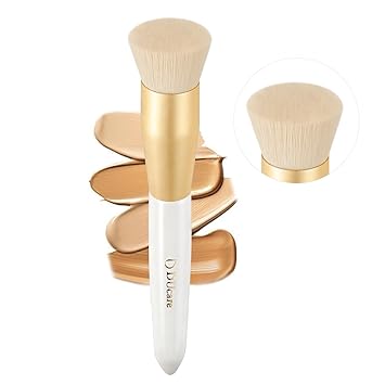 DUcare Foundation Kabuki Brush Flat Top - Soft Dense Synthetic Bristles for Flawless Liquid, Cream, Powder Application - Professional Makeup Blending Brush for Face - Streak-Free Finish