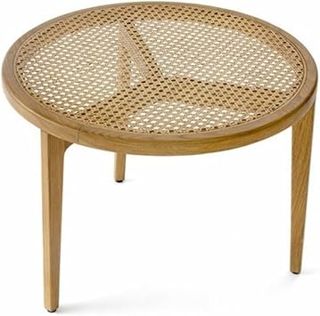 Nordic Real Wood Round Lonely Wind Living Room Small Rattan Japanese Hotel B Coffee Table