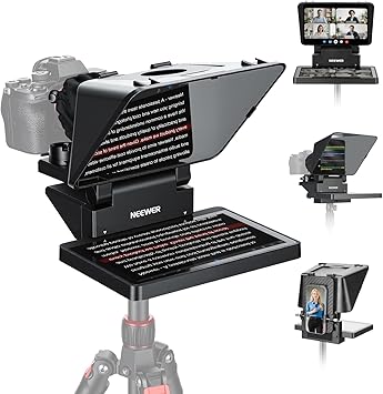 NEEWER 2 in 1 Teleprompter 11 Inch with Monitor, Supports Screen Mirroring, Portable Prompter for Camera Mobile Phone Webcam Windows MacOS for YouTube Twitch Live Streaming Conference, X11