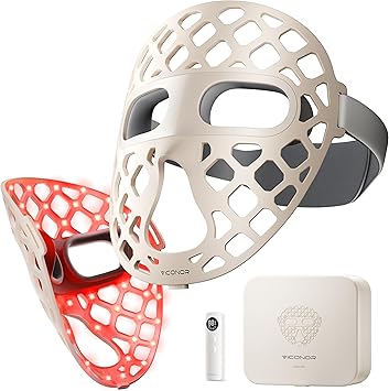 Red Light Therapy for Face, Red Light Mask with 54 LEDs 4-in-1 Chip Infrared Red Light Therapy Mask with 2600mAh Rechargeable, Breathable Portable Red Light Face Mask at Home&Travel for Skin Firming