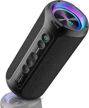 Ortizan Portable Bluetooth Speaker Wireless (2nd Gen), 40W Loud Sound and Deep Bass, 30 Hours Playtime, IPX7 Waterproof, TWS for 2 Speakers Pairing for Shower, Outdoor, Electronics Gift (Black)