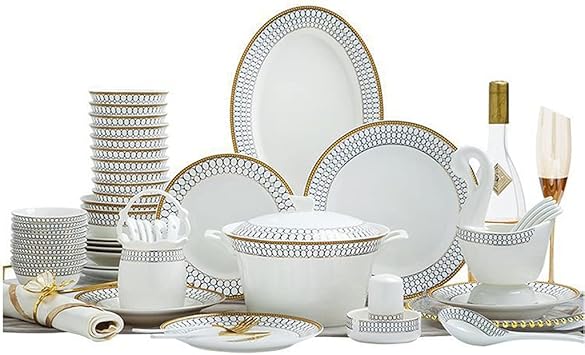Ceramic Tableware Dishes Set Home High-end Bone Porcelain Penh Gift Custom 60pcs
