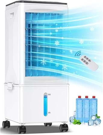 Portable Air Conditioners, Portable AC Unit, Evaporative Air Cooler w/ 2.5 Gal Tank, Fast Cooling, 3 Speeds, Windowless Air Conditioner w/7H Timer, Swamp Cooler for Room Home Office Garage