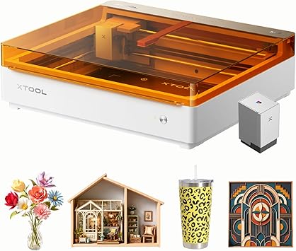 xTool M2 10W Color Craft Laser Engraver, with Full-Color CMYK Inkjet Printer, Built-in Dual Cameras, Class 1 Enclosed Safe Laser Engraving Machine for Wood, Leather, Felt, Fabric, Paper, DIY Crafts