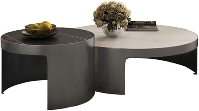 Design Metal Small Coffee Table White Slate Top Living Room Center Home Furniture