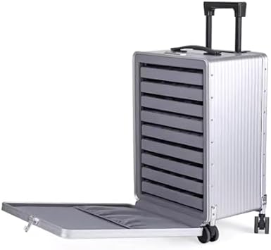 Jewelry Box Organizer with Lock & Wheels, 9 Layer Removable Trays, Rolling Trolley Case for Women, Elegant Storage & Display for Jewelry, Accessories, and Gifts