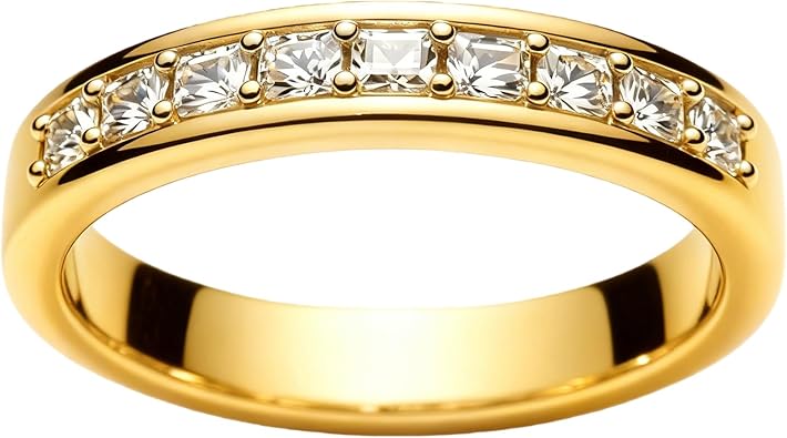 WSX 10K 14K 18K Gold Men's Diamond Wedding Band Classic Channel Set Lab-Grown Diamond Eternity Anniversary Ring Jewelry Gift Size 4-16