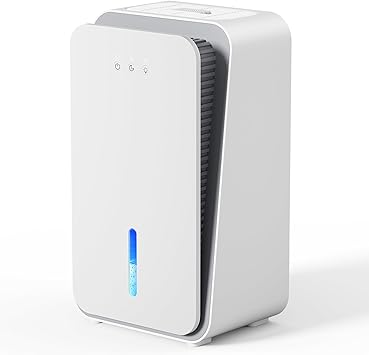 Dehumidifier for Home,1000 sq.ft Dehumidifier for Basement Bathroom Bedroom with Auto Shut Off, Built-in Aromatherapy Diffuser,7 Colors LED Light, Quiet Dehumidifiers with Sleep Mode(CS08-Cream)