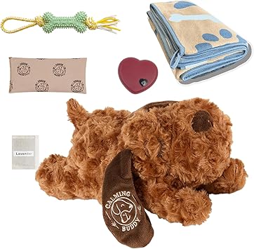 Original Buddy - Puppy Heartbeat Toy for Anxiety Relief with Reusable Heat Pack and Lavender, Sleep Aid for Dogs, Plush Comfort Toy for All Breads (Buddy Kit)
