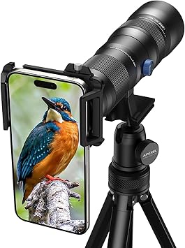 20-60X Zoom Telephoto Lens, Evil Eye High Power HD Telephoto Phone Lens with Tripod and Universal Phone Clip for iPhone 16/15/14/13 Series, Samsung, Android Phone and Most Smartphone