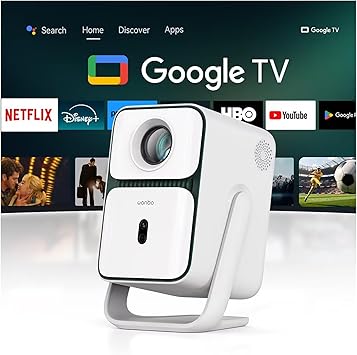 【Google TV 14/Voice Control】 Wanbo T2 Ultra 2026 Smart Projector with WiFi and Bluetooth, Native 1080P FHD, 500 ANSI, Enclosed Optical Engine, 10W Speakers, Portable Home Outdoor Movie Projector
