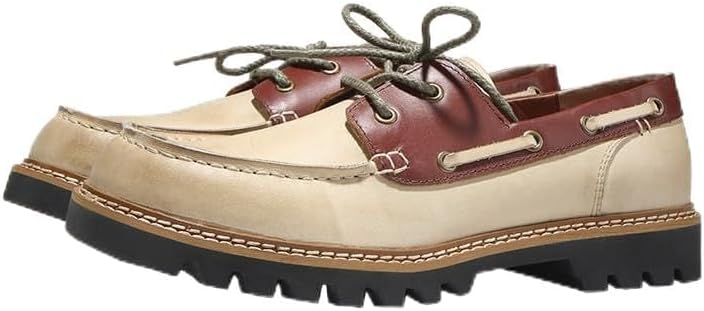 Men's Lace-up Loafers Wild Round Shoes Soft-Soled Low-top Slip-on Shoes