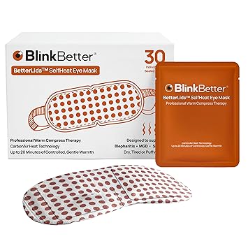 BlinkBetter BetterLids Self-Heating Eye Mask (30 Pack) | Warm Compress Therapy for Dry Eyes, Eyelid Hygiene & Blepharitis Care | Air-Activated Gentle Heat for MGD, Tired Eyes & Daily Lid Support