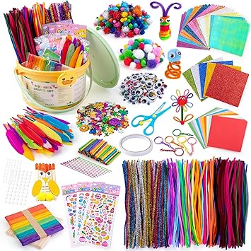 Sundaymot Kids Arts and Crafts Set 2000+ Piece DIY Craft Supplies Kit with Assorted Accessories for Boys & Girls Ages 6-12, School Classroom Projects, Gifts for Boys and Girls.