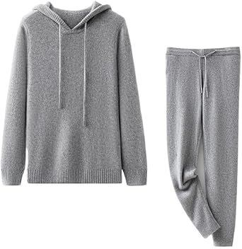 Men's Hooded Knitted Lounge Set Skinny Pants Fashion Sports Wear Color Thickened Outdoor Jogging Suits