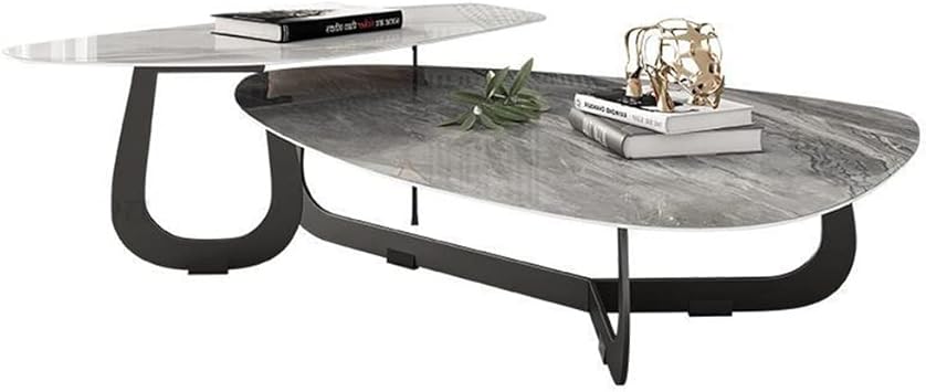 Marble Countertop Coffee Table Living Room Center Stainless Steel Home Furniture