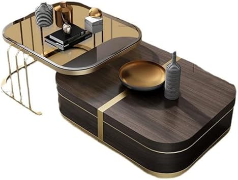 TV Cabinet Round Armrest Solid Gold Frame Marble Coffee Table Tempered Glass Free Combination Villa(D)