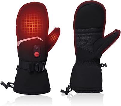 Winter Heated Gloves Mittens for Men Women Keep Warm Ski Rechargeable Battery Outdoor Sports