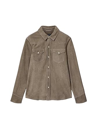 John Varvatos Men's Sage Leather Shirt Jacket