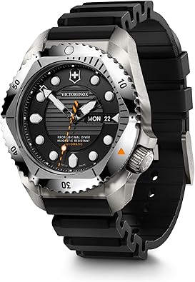 Victorinox Dive Pro Automatic Titanium Black Dial Rubber Strap Watch 43mm - 242070