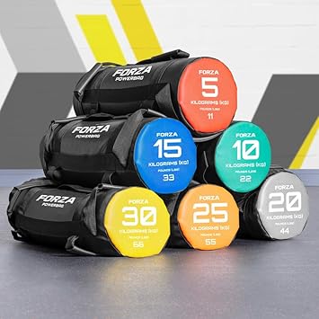 FORZA Power Bags – 11lbs to 66lbs | Strength Training Fitness Equipment – Home Exercise and Gym Fitness | Prefilled Powerbag Weights for Powerlifting, Crossfit & MMA