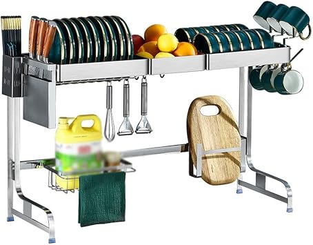 Stainless Steel Dish Rack, Drain Rack T-Shaped Kitchen Organizer for Dishes, Utensils, and Chopsticks, Durable Desktop Drying Rack for Efficient Kitchen Storage