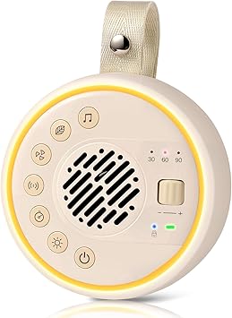 White Noise Machine, Portable Sound Machine with TWS Stereo Pairing, 22 Hi-Fi Soothing Sounds for Sleeping Adults & Family, 10H Battery Life, Travel Noise Machine with Safety Lock & Night Light