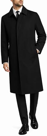 Adam Baker Men’s Bergen Full Length Trench Coat, Single-Breasted All-Weather Raincoat with Removable Zip Out Liner