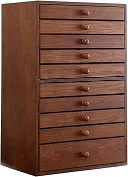 Wooden Jewelry Organizer - 10 Slot Keepsake Box for Necklaces, Rings & Watches - Solid Wood Storage Solution for Accessories & Perfect Gifts