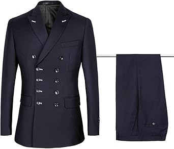 Men's Suit Slim Double-Breasted Pointed Lapel Wedding Groom Party Prom Tight-Fitting Clothing