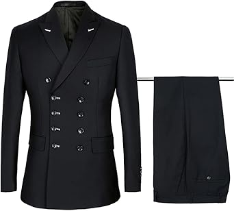 Men's Suit Slim Double-Breasted Pointed Lapel Wedding Groom Party Prom Tight-Fitting Clothing