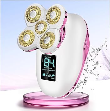 Electric Razors for Women-5D Floating Head IPX7 Waterproof Wet Dry Leg Hair Trimmer, USB-C Rechargeable 90Min Battery, Gentle Facial Bikini Hair Removal with LED Display & Travel Lock
