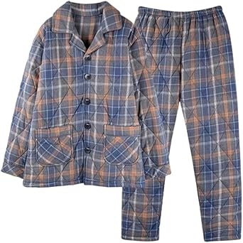 Pajamas Men's Autumn And Winter Cotton Thickened And Fleece Home Service Coral