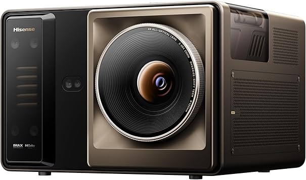 Hisense XR10 Triple Laser 4K Projector, 6000 ANSI Lumens, 6000:1 Contrast, IRIS Lens, 0.84-2.0:1 Optical Zoom, Lens Shift,65” - 300”, Dolby Vision, IMAX Enhanced, Vidaa OS, Tuned by Devialet