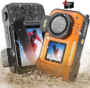 8K Underwater Camera, WiFi 33FT 70MP Waterproof Camera for Snorkeling with 64GB Card, Rugged Dustproof Shockproof Dual-Screen Selfie 2500mAh Battery, Autofocus Point-and-Shoot Digital Camera(Orange)