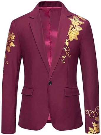 Gentleman Button Decoration Jacket Suit Coat Performance Banquet Man Leisure Business