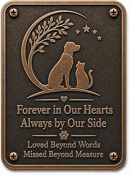 Personalized Memorial Plaque Outdoor Bronze Finish – Custom Engraved Remembrance Sign, In Loving Memory Wall Plaque, Weatherproof Cast Metal Grave Marker, Sympathy Gift for Loss of Loved One (50"x40"I