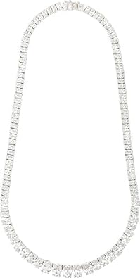 20 Carats Lab Grown Diamond Tennis Necklace, VS1 Clarity, E-F Color, Oval Cut 4 Prongs Fine Jewelry for Gifts 14K Gold