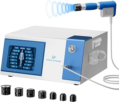 SV Shockwave Therapy Machine, Extracorporeal Shock Wave Device with 0.5–10 Bar, High-Energy 7-Probe Device for Deep Tissue Post-Workout Recovery, Ideal for Home & Clinical Use