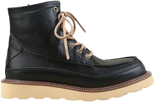 Men's Retro Casual High-top Boots Round Scalp Shoes Work Boots Lace-up Stitching Design Non-slip Waterproof Suitable for Traveling