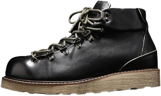 Men's Boots Retro Work Boots High Top Versatile British Low Heel Non-slip Genuine Leather Lining Comfortable Lining Warm Leather Shoes