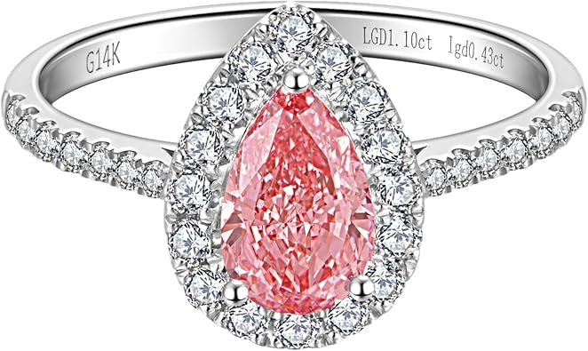 Halo 14k White Gold 0.5 to 2.5 Cttw IGI Certified LAB Grown Diamond Engagement Rings with Side Stones, Anniversary Wedding Promise Rings Jewelry Gifts for Women, Clarity VS1-VS2, D E F Color