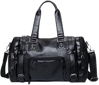 Outdoor Waterproof Travel Handbag Sports Gym Bags Cow PU Leather Messenger Men Crossbody Shoulder Bag