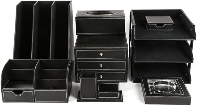 Office Accessories Desk Gift Set Card Holder Large File Rack Stationery Organizer Tissue Box Document Tray