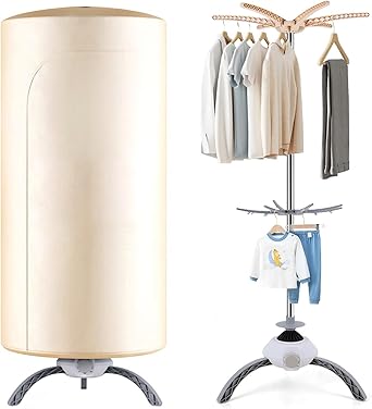 Portable Clothes Dryer, 900W Fast Drying & Large Load Capacity for Laundry and Shoes - Compact Mini Dryer Machine for Travel, Apartments, RV, Dorm Beige