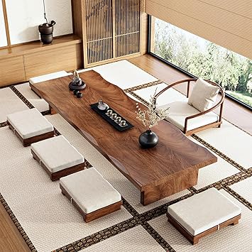 Modern Coffee Table Multifunctional Low Table for Sitting on The Floor for Home Office Living Room No Chair(140 * 60 * 35cm/55.1 * 23.6 * 13.8in)