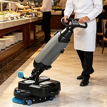 Cact Cordless Electric Hardwood Floor Cleaner, Portable Scrubber with Dual Brushes & Long Runtime for Home, Kitchen, Office Daily Cleaning - Grey