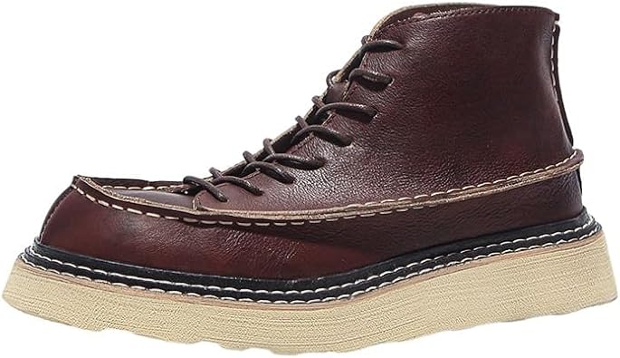 Men's Lace-up Stitching Design Leather Oxford Shoes Height-Enhancing Breathable Car Casual Versatile Suitable for Work and School