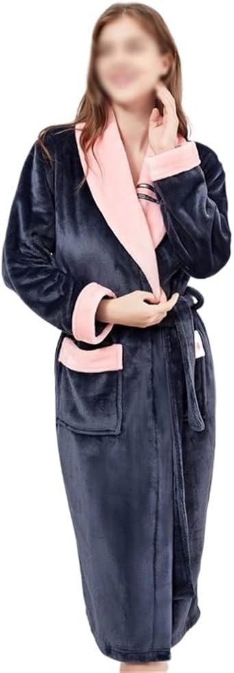 Women's flannel pajamas kimono bathrobe loose and thickened household clothes